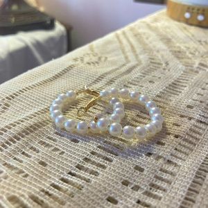 Pearl Hoop Earrings